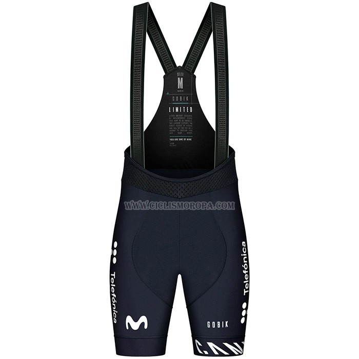 2023 Ropa Ciclismo Movistar Azul Blanco Mangas Cortas y Culotte Corto